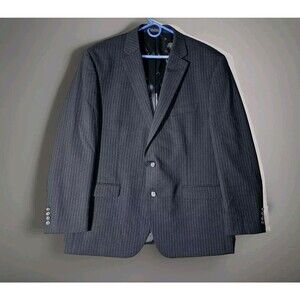Chaps Pinstripe Blazer Sports Coat Mens 48R Navy Wool Blend Business Attire